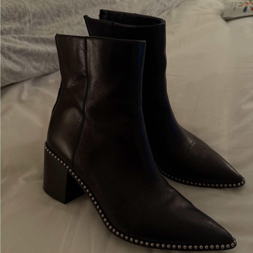 Steve Madden Black Heeled Boots with Studs